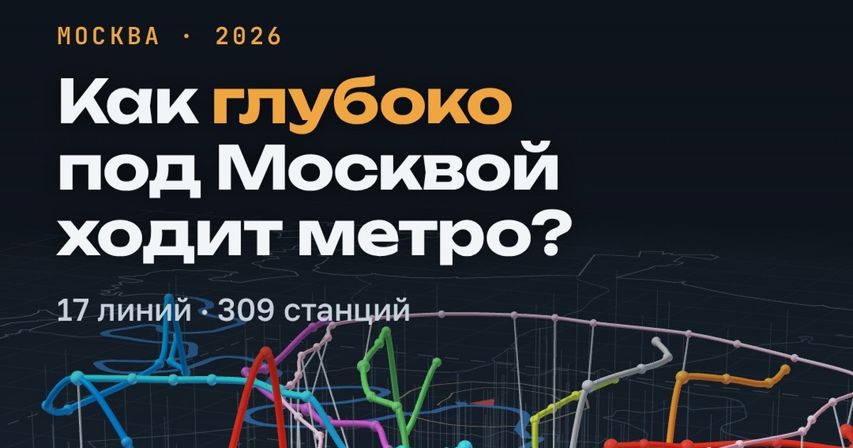 3D-схема метро Москвы по глубине