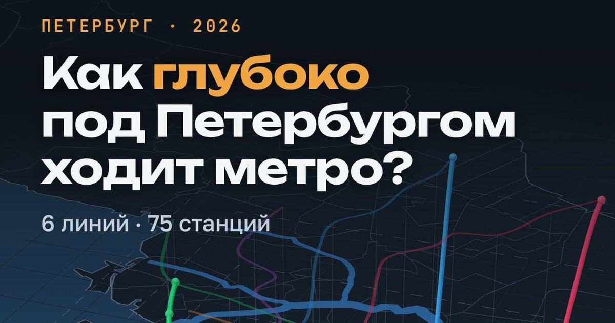 3D-схема метро Петербурга по глубине